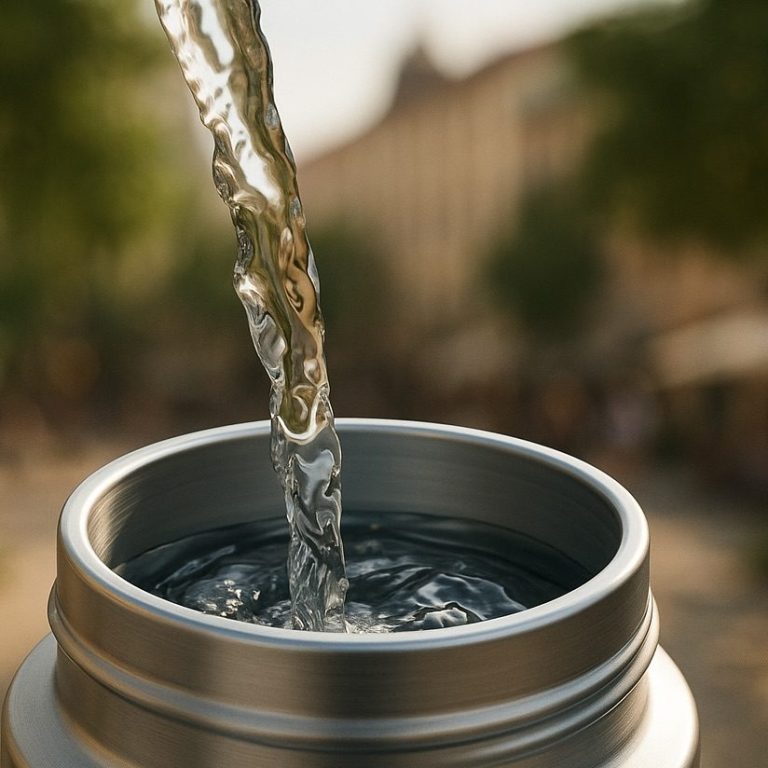 Stilles Trinkwasser einfüllen.